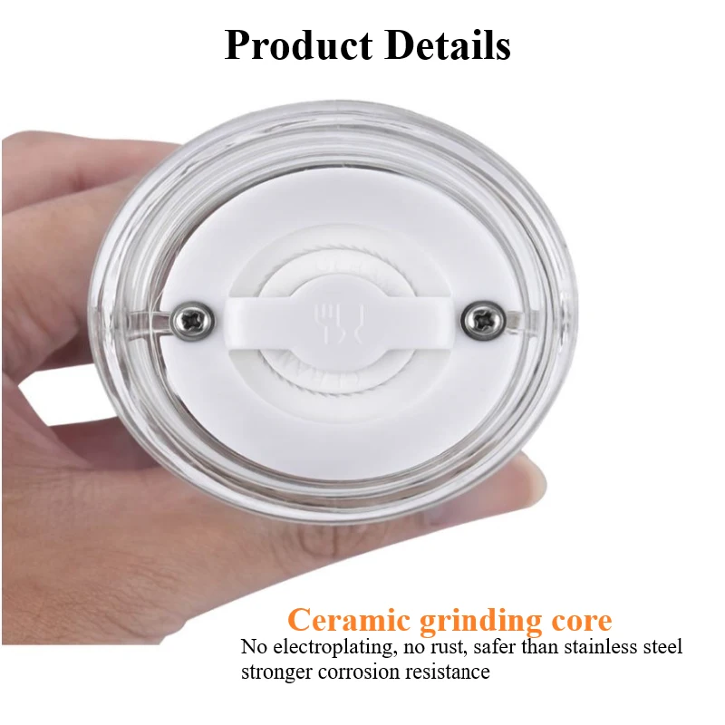 Акриловая ручная мельница для соли прозрачная перца толстая двухсторонняя