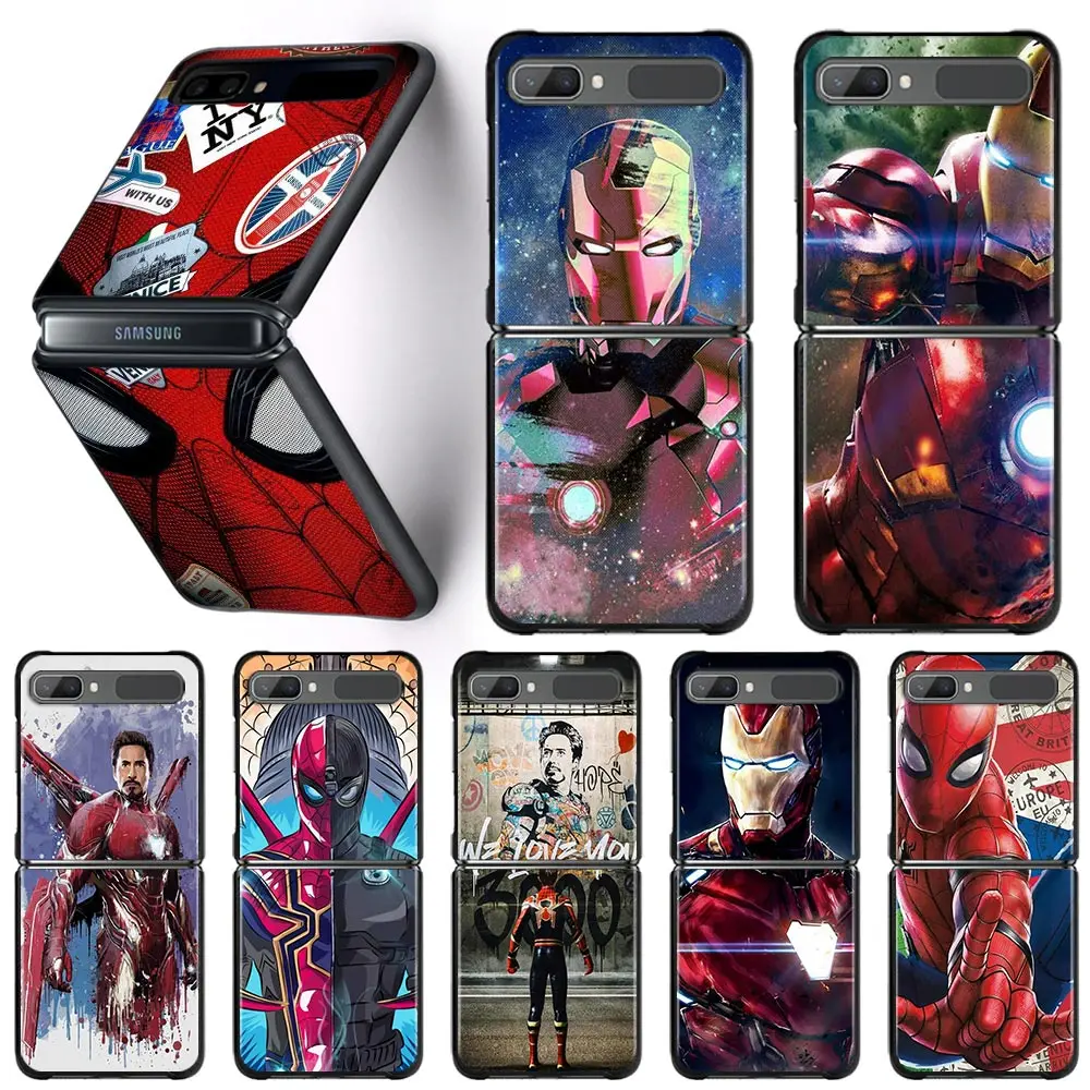 

Phone Case For Samsung Z Flip3 5G Case for Samsung Z Flip Capa Hard Shell Cover Fundas Marvel Iron Spider Man