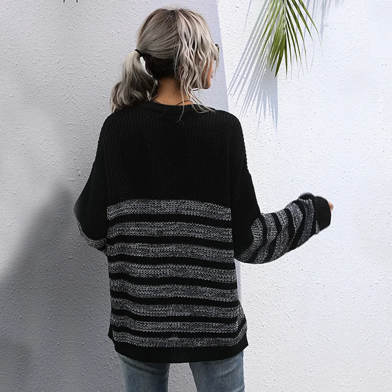 

Basic Jumper Striped Sweater Women Autumn Winter Casual Long Knitted Pullovers Sweater Tops For Women 2021 New Fashion