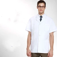 mens lab coat short sleeved waist coat lab lab hospital white lab coat dentists work coat