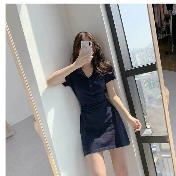 

2021 new French dress super fairy Mori's slim waist dress