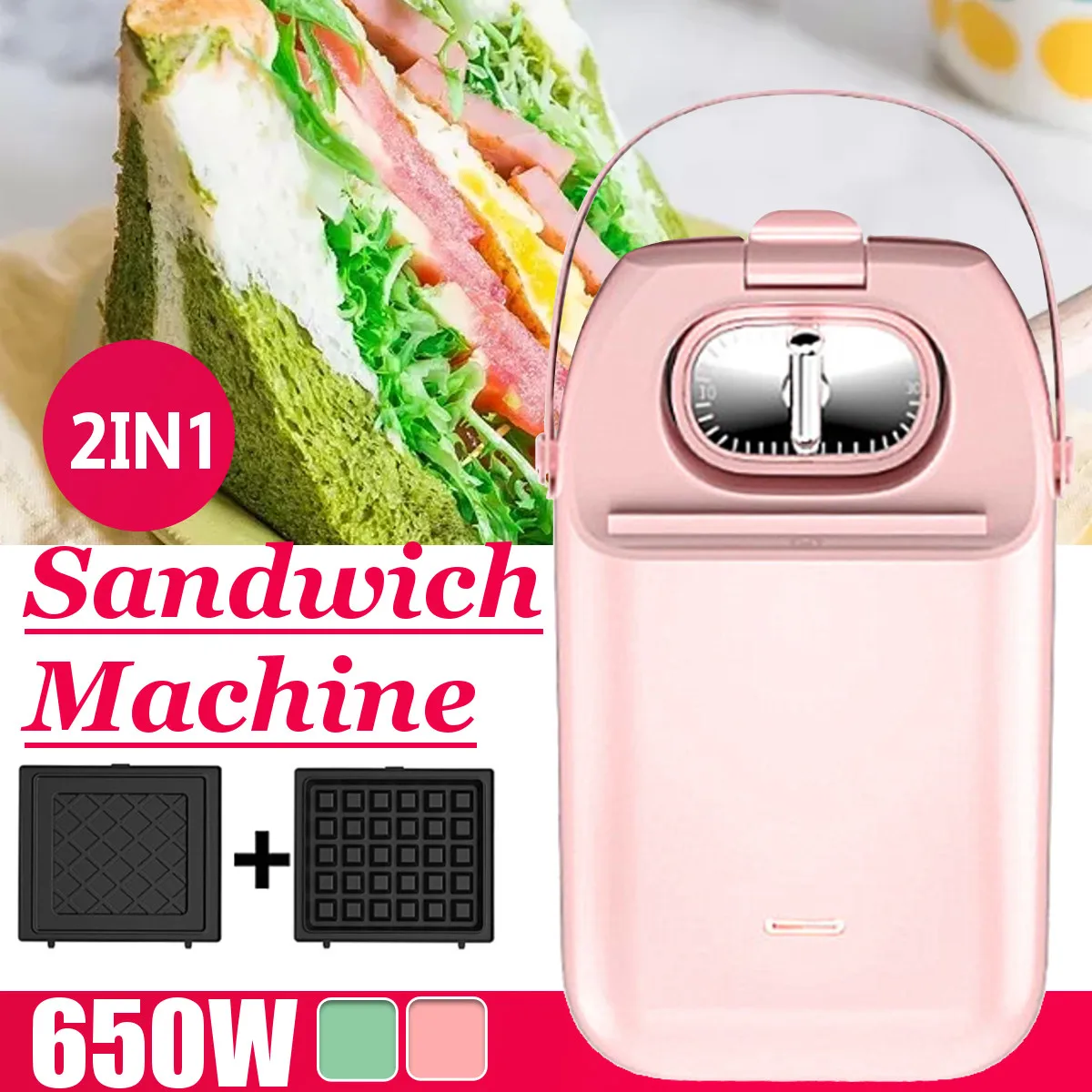 220V Electric Sandwich Maker Panini Waffle Maker Timed Toaster Baking Multifunctional Breakfast Machine Pancake Sandwichera