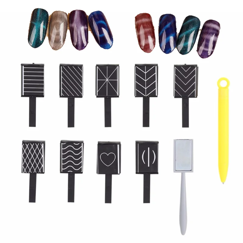 Магнитный Гель лак для ногтей кошачий глаз 3D 11 шт./компл. удаляемый замачиванием