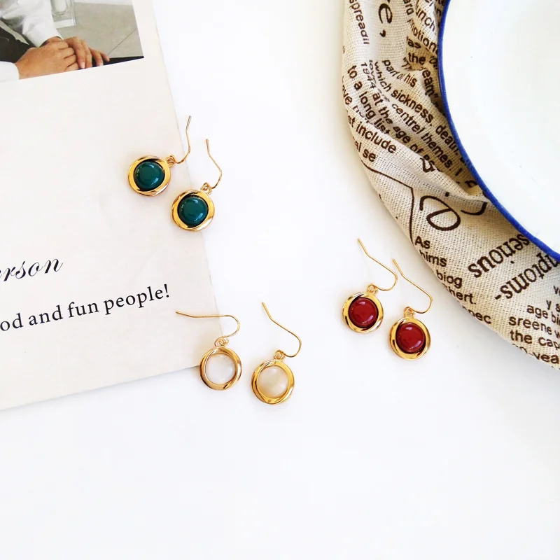 

Kshmir Fashion Earrings Circular Pendant Earrings Female Earrings Based Joker Contracted Geometric Women Resin Punk Zinc Alloy