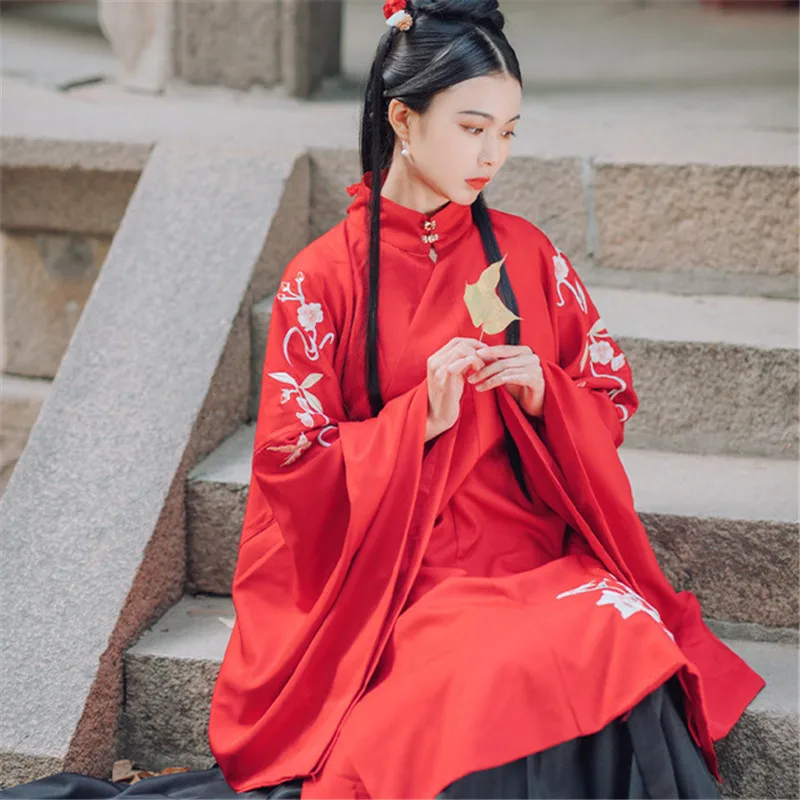 Antigo do Vintage Performance de Palco Mulheres Hanfu Chinês Cabolsas Exterior Traje Cosplay Meninas Vestidos Roupa Retro Bordado Popular
