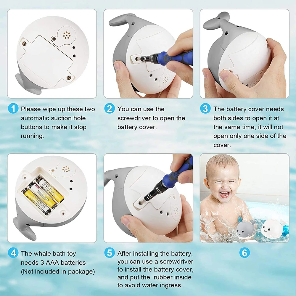 

Baby Bath Toys Spray Water Whale Pool Toys for Kids Electric Whale Induction Bath Ball with Light Music Bathroom Bathtub Toys