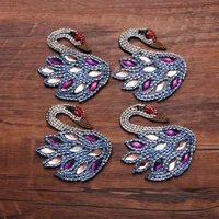 handmade beaded swan rhinestone a brick icon embroidered applique patches for kawaii clothes diy iron on badges on a backpack