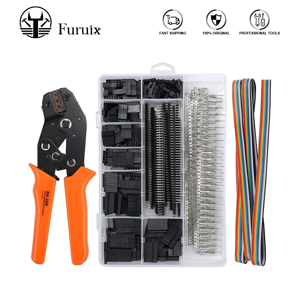 

Dupont crimping tool pliers terminal ferrule crimper wire hand tool set terminals clamp kit tool SN-28B+1550Pcs Connector
