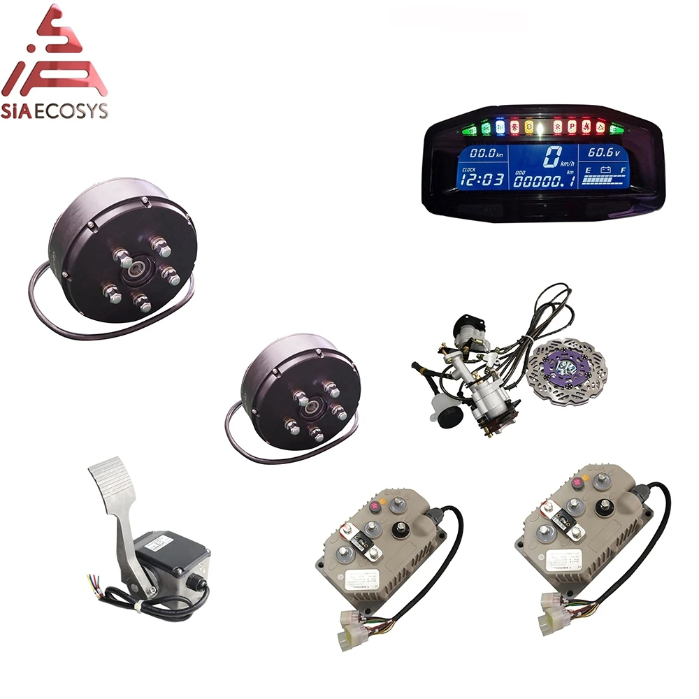 

QSMOTOR 3000W 72V 90kph 2wd dual Hub Motor with KLS7230H controller kits for electric ATV Car