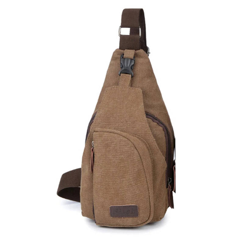 Мужская винтажная холщовая кожаная сумка на плечо слинг нагрудная 2020 | Багаж и
