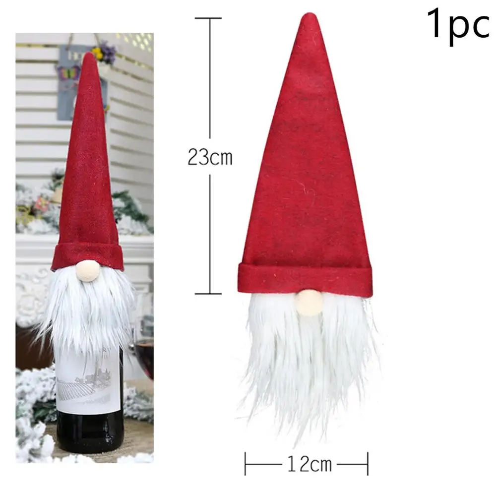 Wine Bottle Cover 10 Taoup льняная пеньковая клетчатая полоска веселое Рождество крышка бутылки вина украшения Рождественские настольные декорации Рождественский Декор для дома Noel Navidad - Цвет: Wine Bottle Cover 10