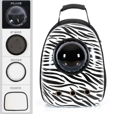 zebra pattern Красивая дышащая переносная сумка для домашних животных, сумка для путешествий, сумка для щенков, кошек, прозрачный космический рюкзак для питомцев, капсула - Цвет: zebra pattern