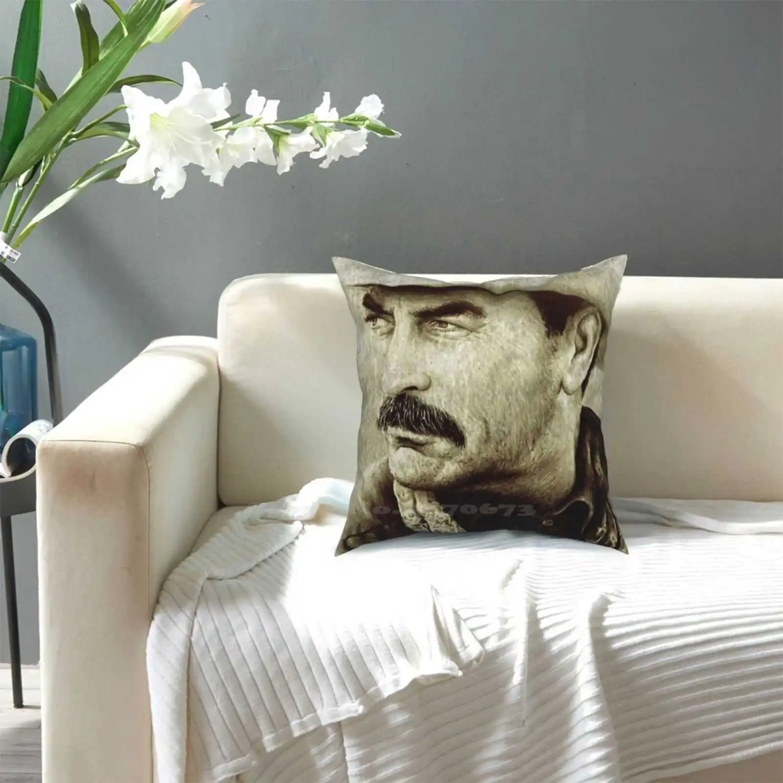 Tom Selleck Забавный милый Декор квадратная наволочка западные ковбои знаменитости