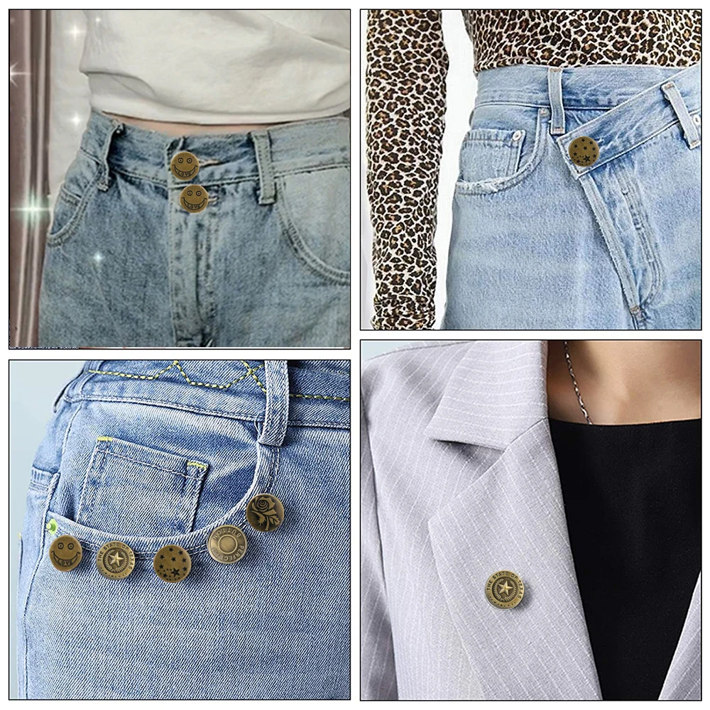 

1PCs Button Pins Snap Fastener Metal ButtonsForClothing Jeans Perfect Fit Adjust Button Self Increase Reduce Waist Free Nail Sew