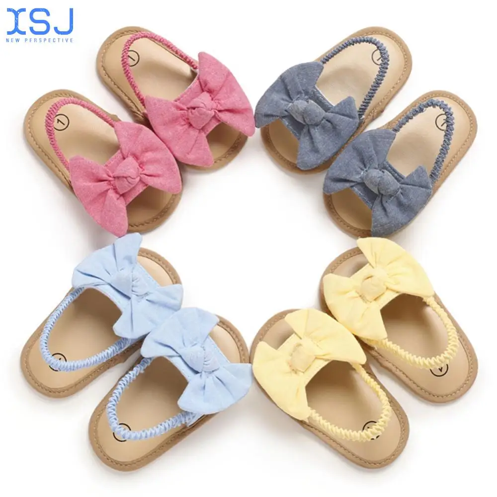 

Baby Girls Bow Knot Sandals Cute Summer Soft Sole Flat Princess Shoes Infant Non-Slip First Walkers