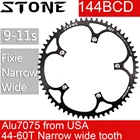 Звездочка для велосипеда Stone 144 BCD, фиксированная шестерня, узкая, широкая, 44, 46, 48, 50, 52, 54, 55, 56, 58T, 60T, звездочка круглая, 144bcd