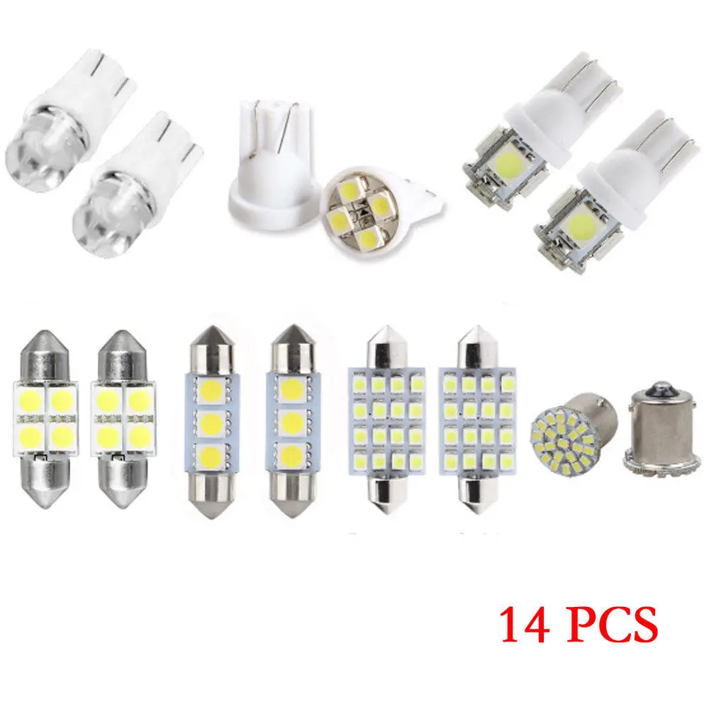 

Universal 14Pcs LED T10 5050 Car Light Bulb Interior Dome Trunk License Plate Lamps Kit For BMW E90 E60 F10 F30