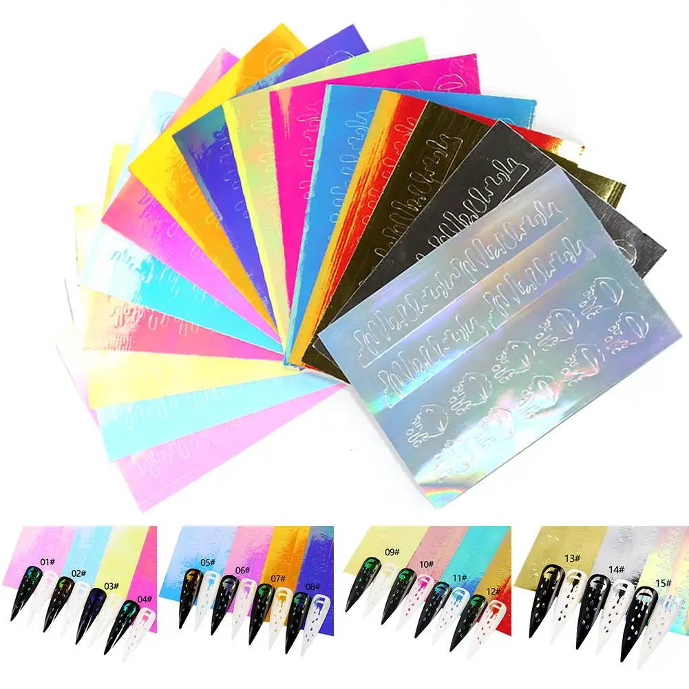 16 шт наклейки для дизайна ногтей s пожарная наклейка в виде пламени самоклеящиеся