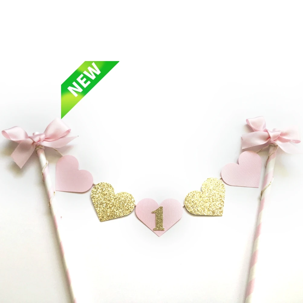 1 комплект блестящий золотой Топ для маленьких девочек на первый День рождения