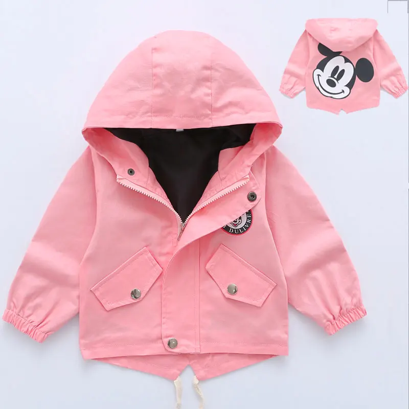Детский плащ с Микки Маусом Ветровка на молнии капюшоном Детская одежда Куртки