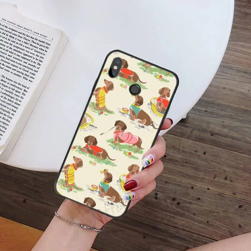 

Cartoon Dachshund Dog Cute animal Phone Case For Xiaomi Redmi note 7 8 9 t k30 max3 9 s 10 pro lite