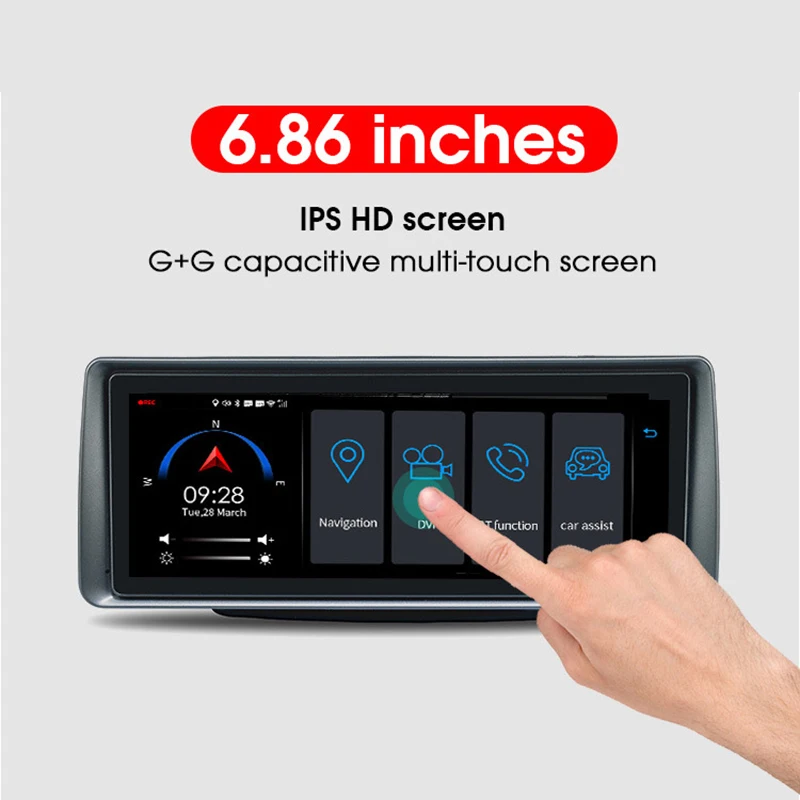 Новый 6 86 дюймов 4G Автомобильный видеорегистратор Android 5.1Gps навигация Wifi Hd 1080P