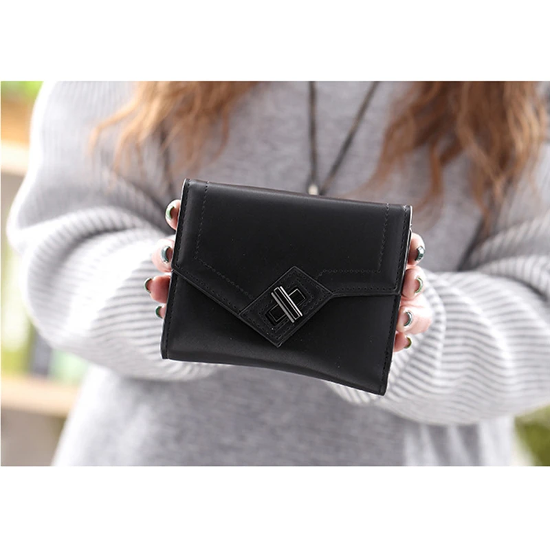 

2020 New Solid Candy Color Women Pu Leather Mini Wallet Women Short Coin Purses Holders Wallet Case