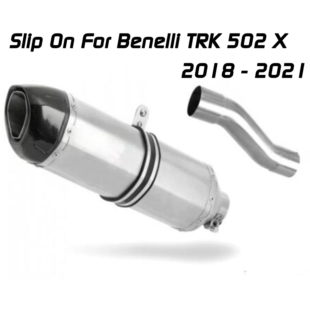 

Motorcycle Exhaust Muffler Escape Slip On For Benelli TRK 502 X TRK502 2018 - 2021 Years Exhaust