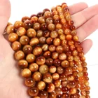 Бусины из натурального камня тигровый глаз, круглые бусины с отверстием россыпью для изготовления ювелирных изделий, рукоделия, браслетов, ожерелий, аксессуары, желтые