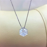 exquisite real 925 sterling silver pendant necklaces not easy fade lasting shine chain delicate cubic zirconia mystery pendant