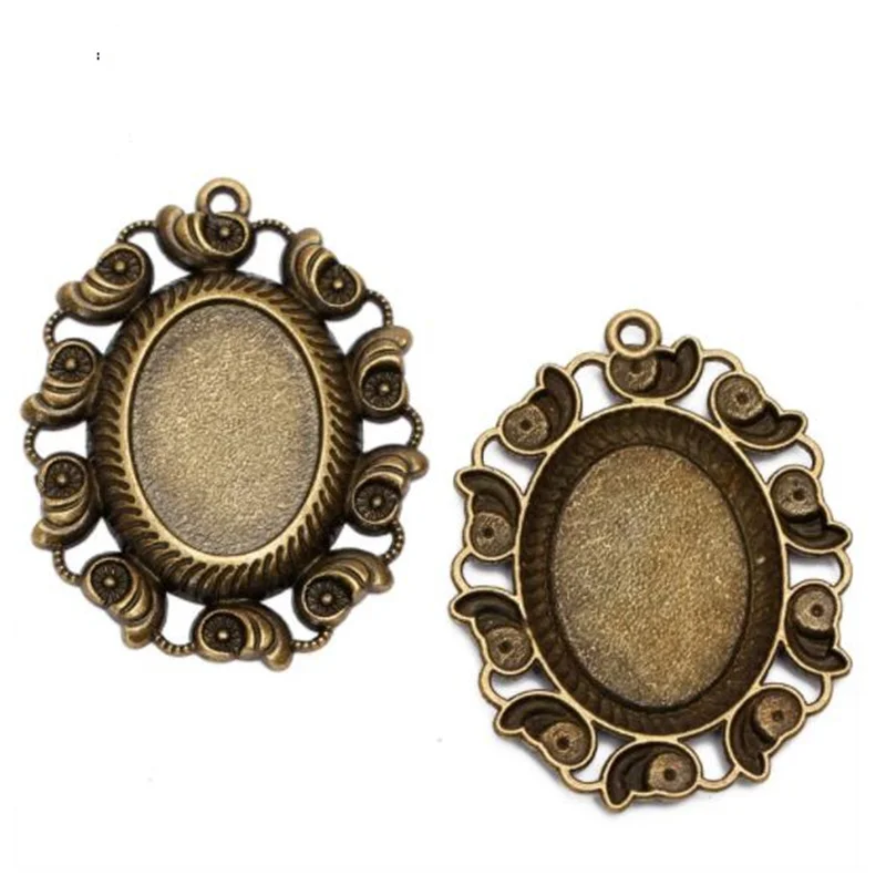 

10pcs/lot Conch Pendant Settings Cabochon Bases Bezel Trays Fit 18x25mm Oval Cabochon DIY Necklace Accessories