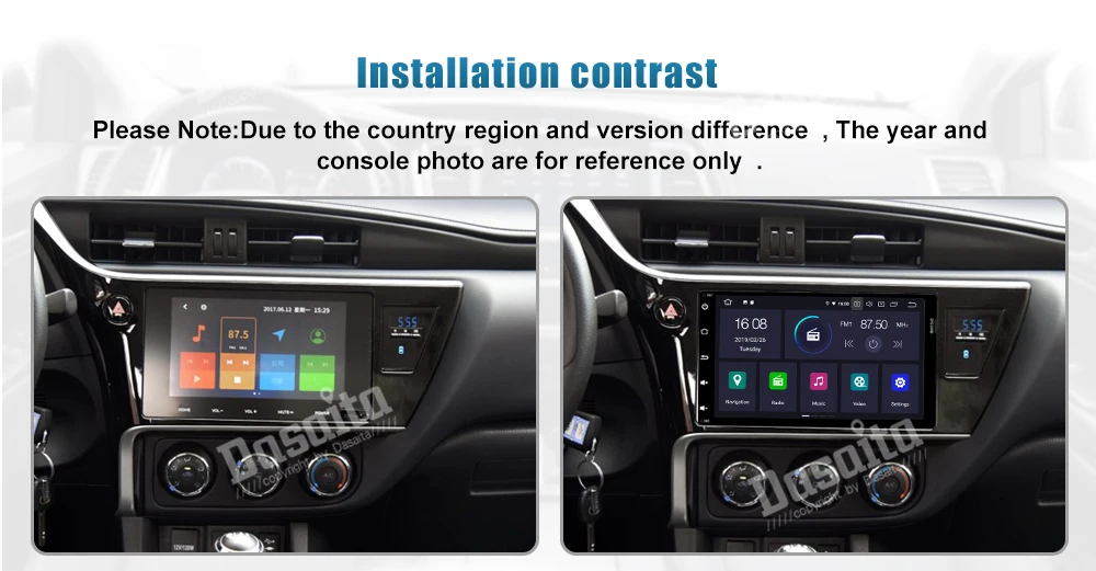 Dasaita " HD экран Android 9,0 автомобильный Радио 2 din для Тойота торолла аурис Fortuner gps Bluetooth Авто Стерео MP3 Plyaer