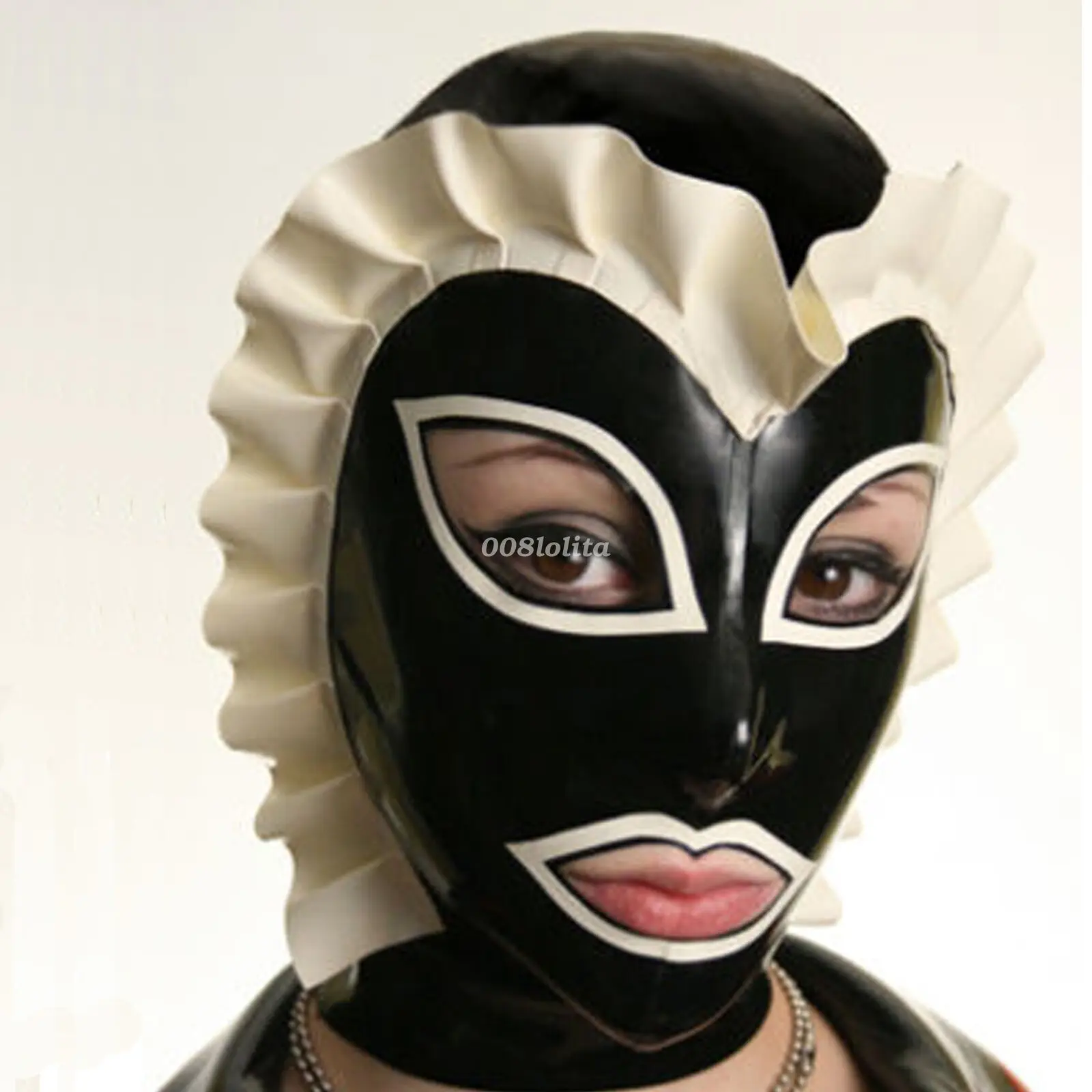 

New 100% Latex Rubber Mask Masque Fashion Trim Unique Maske 0.4mm Size XXS-XXL