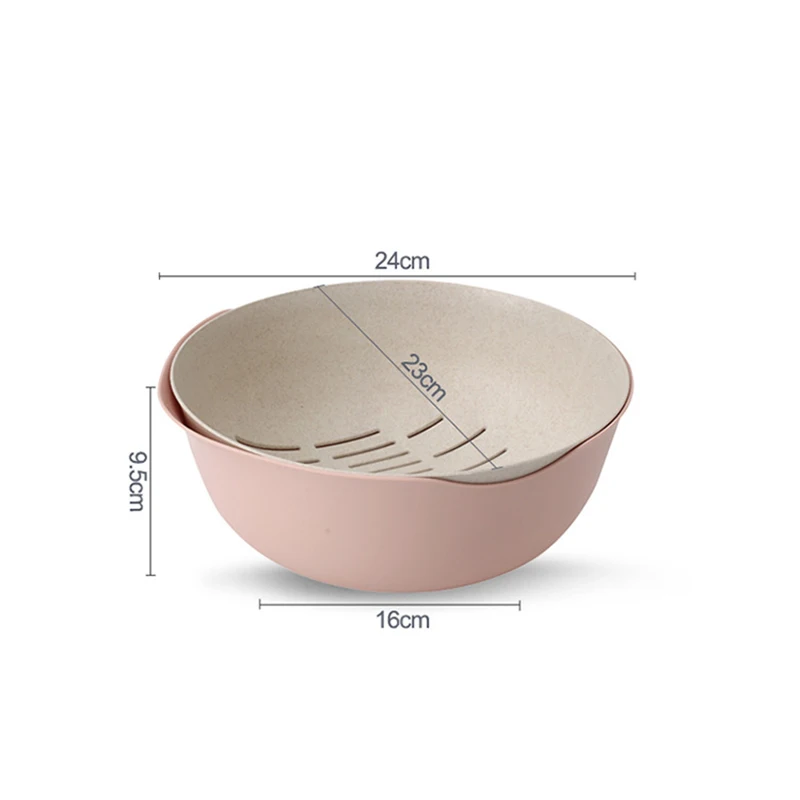 

Double-layer Washing Vegetables Basket Simple Style Plastic Portable Drip Home Multi-purpose Storage Box Kitchen Tools