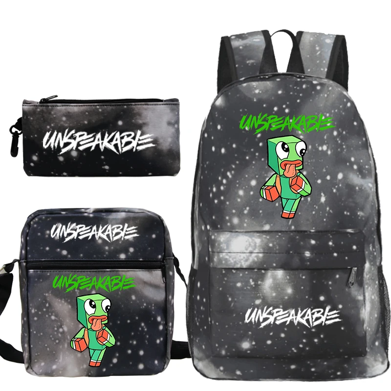 

Unspeakable Backpack Mochila boys girls School Bags 3 PCS/set Backpack School Bagpack Women Men Travel Backpack Canvas Knapsack