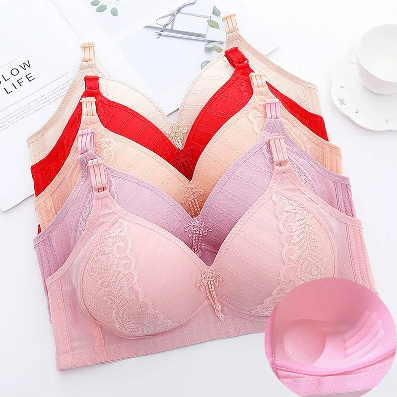 

Puimentiua Plus Size Women Wire Free Bras Lace Bra Woman Push Up Adjustable Brassiere Femme Seamless Underwear breathable Bras