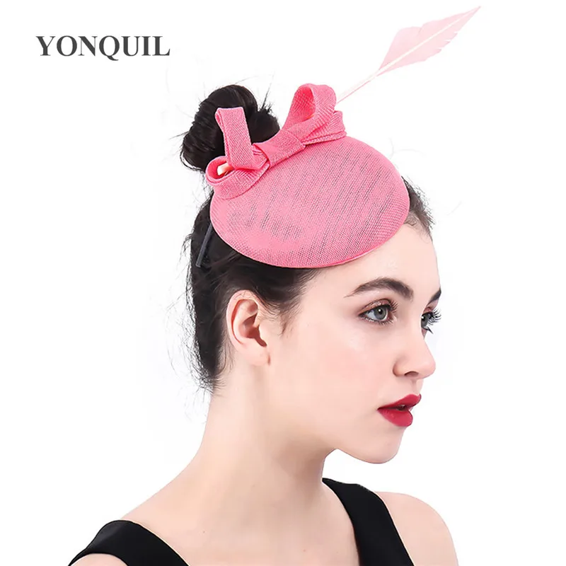 Элегантные женские вуалетки с перьями для праздника шляпы свадьбы головной убор