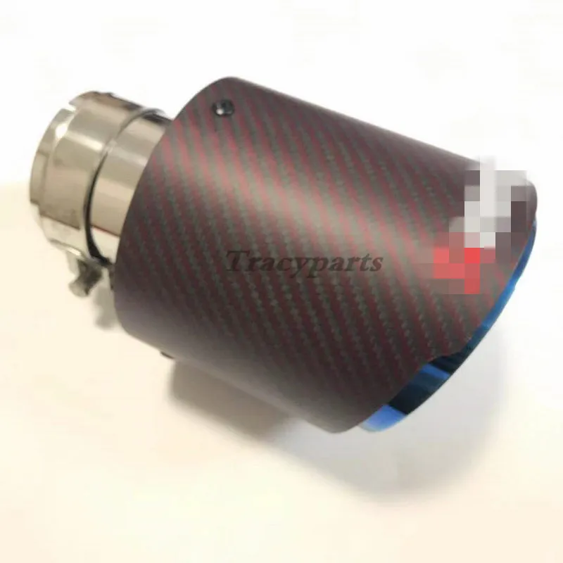 1 шт. Универсальный наконечник выхлопной трубы AKRAPOVIC Красный из углеродного