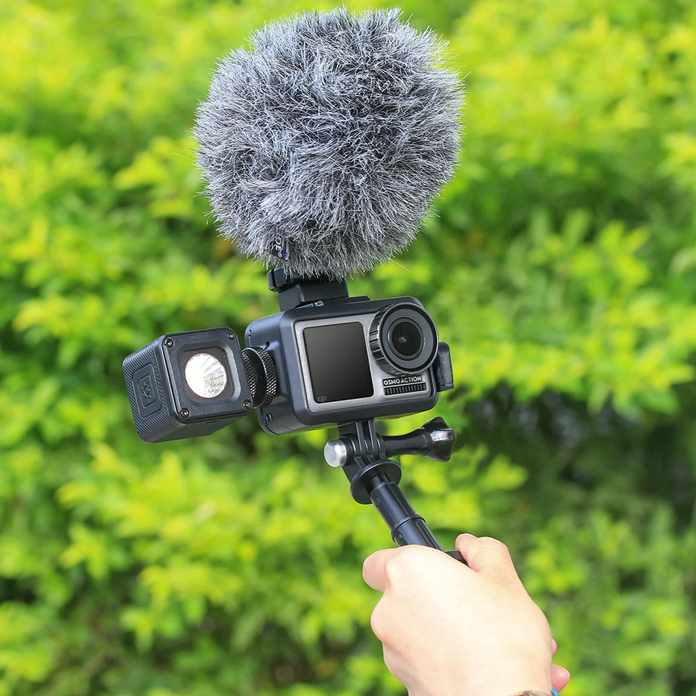Ulanzi OA-7 Vlog корпус защитный чехол для Dji Osmo действие двойной Холодный башмак крепление для микрофона/светодиодный фотографический видео светильник