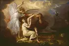 Benjamin West изгнание Адама и Евы Художественные Масляные картины на холсте Печать на стене для гостиной спальни Декор