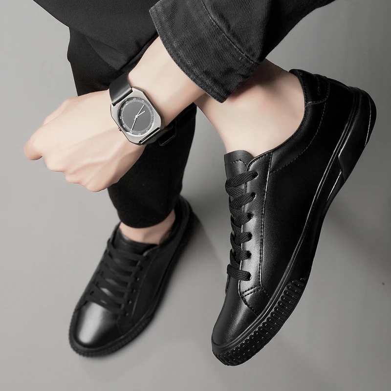 Мужская обувь белая повседневная из натуральной кожи на осень и зиму мокасины