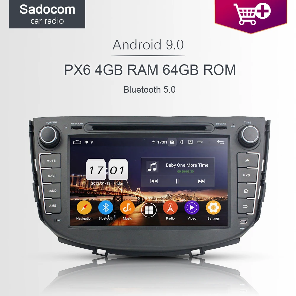 Автомагнитола 720P DSP PX6 2 din Android 5 0 8 ядер 64 Гб ПЗУ + 4 ОЗУ автомобильный DVD-плеер Bluetooth
