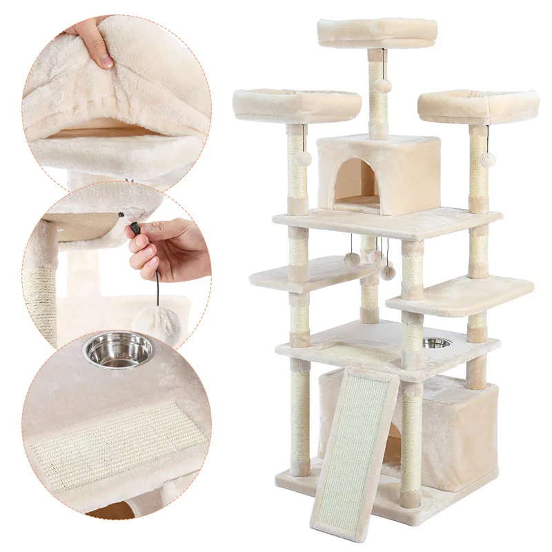 Гигантская большая роскошная рама для кошек небольшая сизальная деревянная