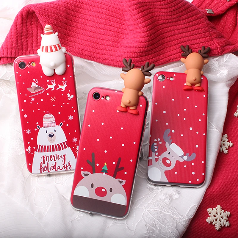 

Christmas Santa Reindeer Bear Mobile Phone Case For Huawei P20 Nova 3e 5i P30 4e Pro Y635 Y3 2 Y5 3 Prime Lite Housing Cover Bag