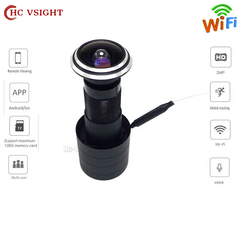 

Door Eye Hole Security 1080P HD Wide Angle FishEye CCTV Network Mini Peephole Door WifI Home Security Protection Camera