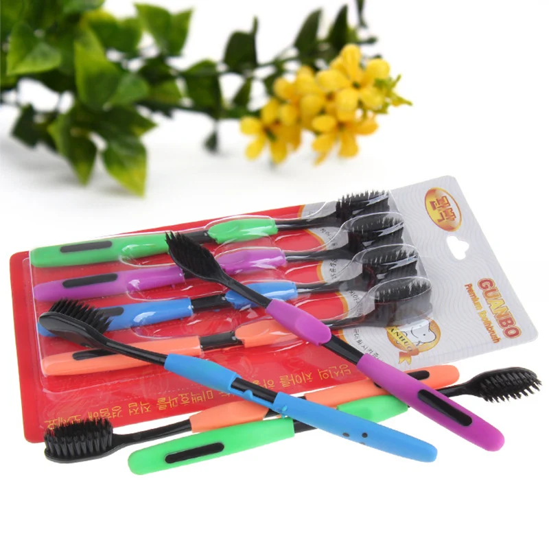 Новейшая модель 4 шт./лот из черного бамбукового угля щетка для выпрямления волос