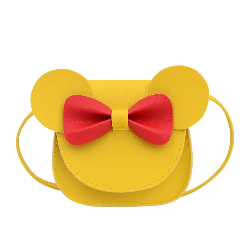 

Baby Girl Mini PU Cartoon Crossbody Bag Handbag Cute Mouse Ear Bowknot Snap Shoulder Bag Money Purse