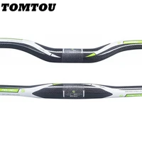 tomtou green glossy 3k carbon fiber bicycle handlebar mtb bike flat rise bars 580600620640660680700720740760mm