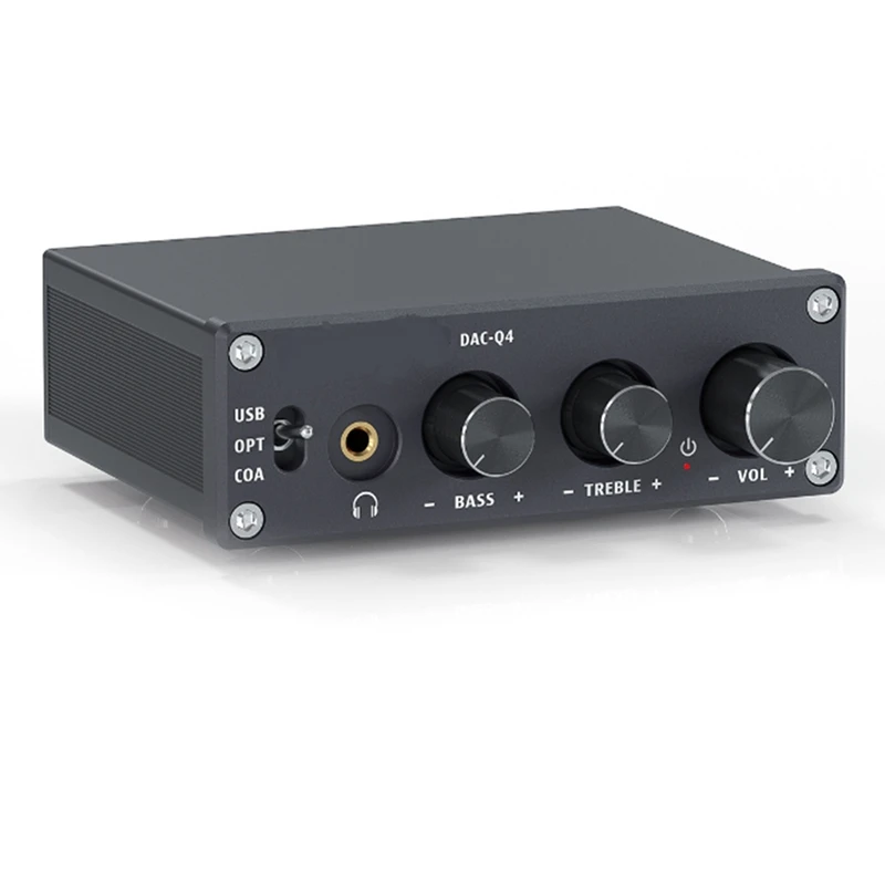 

Mini Stereo Dac and Headphone Amplifier 24 Bit/192 Khz Usb/Optical/Coaxial To Rca Aux for Home/Active Speakers