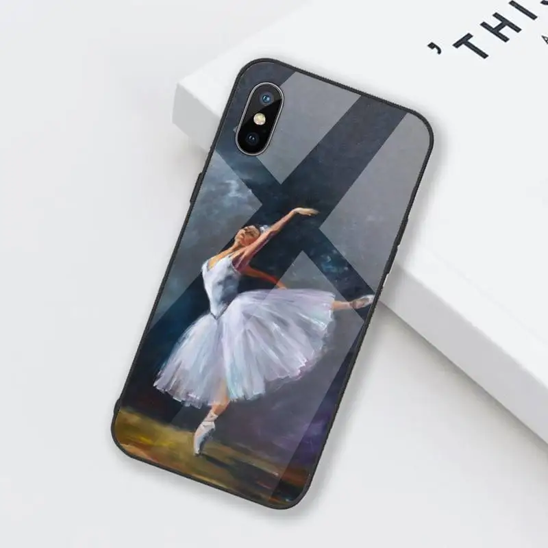 

Ballerina Dance Ballet Girl Phone Case Tempered glass For iphone 6 6S 7 8 plus X XS XR 11 12 mini PRO MAX